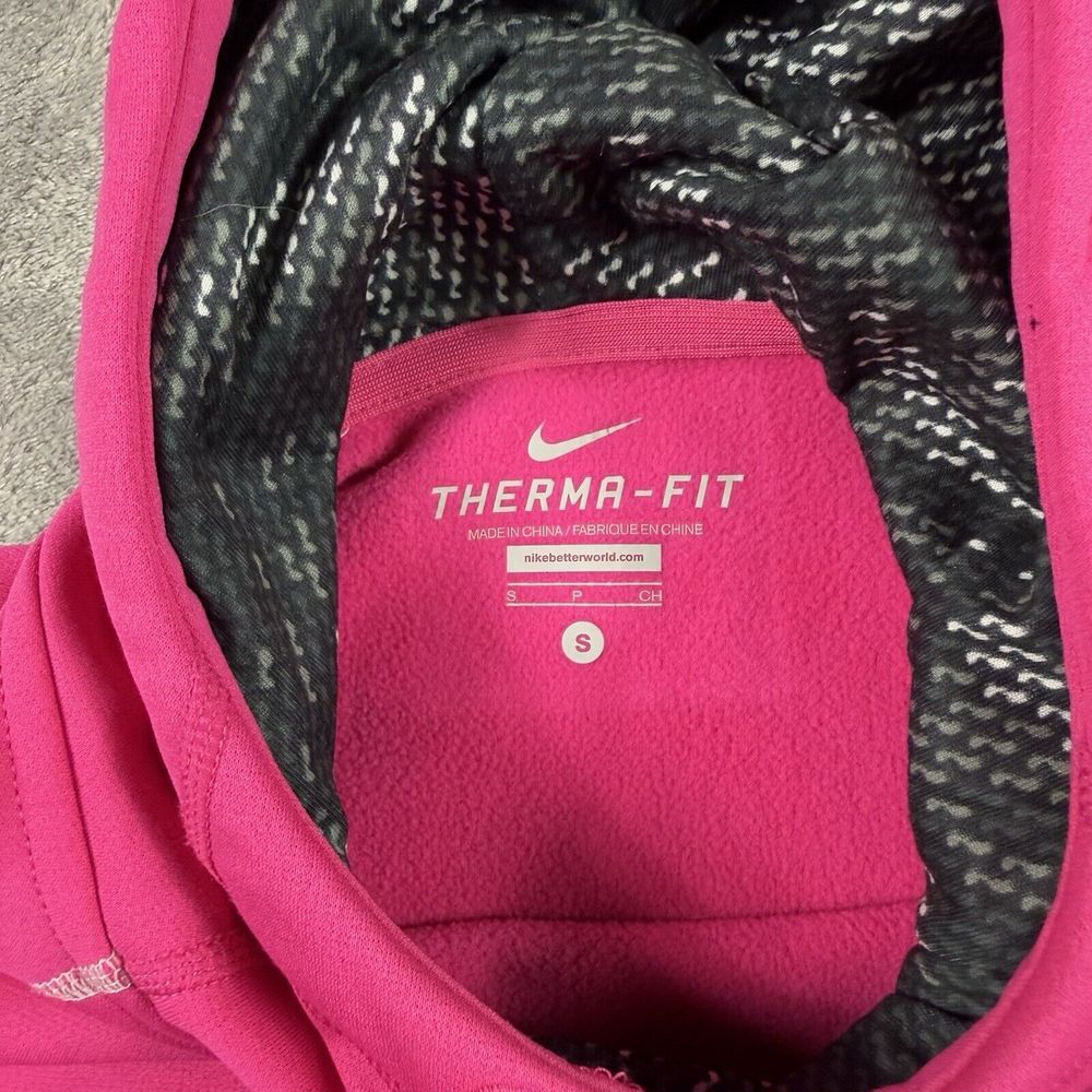 Nike Therma-fit Hoodie Womens Small Pink Swoosh Pullover Thumbholes Fleece - Picture 5 of 14